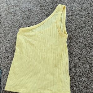 American Eagle Outfitters Light Yellow Ribbed Top